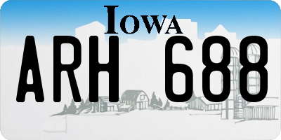 IA license plate ARH688