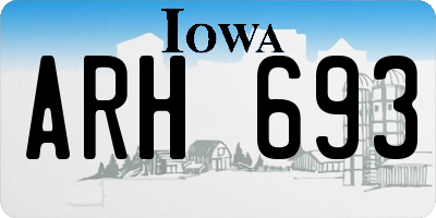 IA license plate ARH693