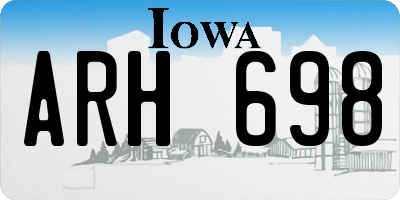 IA license plate ARH698