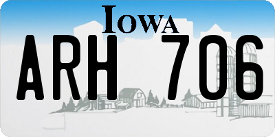 IA license plate ARH706