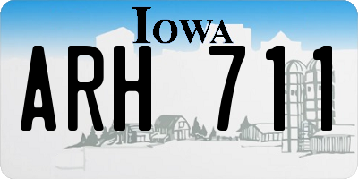 IA license plate ARH711