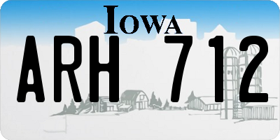 IA license plate ARH712
