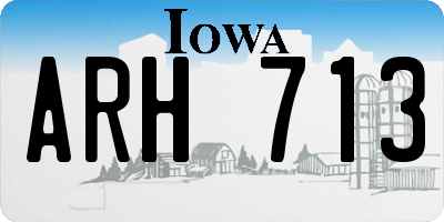 IA license plate ARH713