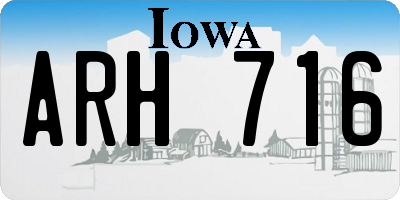 IA license plate ARH716