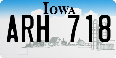 IA license plate ARH718