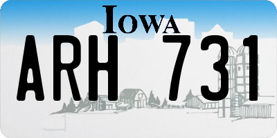 IA license plate ARH731