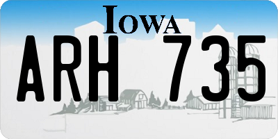 IA license plate ARH735