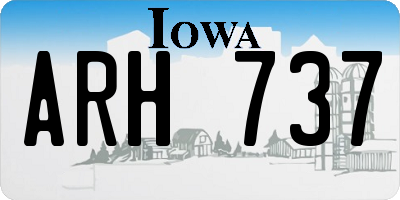 IA license plate ARH737