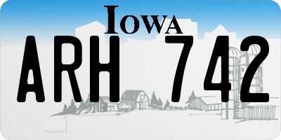 IA license plate ARH742