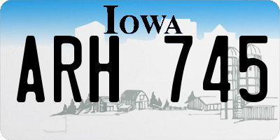 IA license plate ARH745