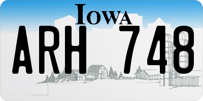 IA license plate ARH748
