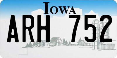 IA license plate ARH752