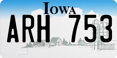 IA license plate ARH753