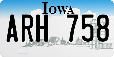 IA license plate ARH758
