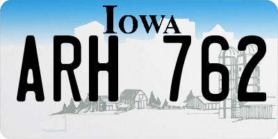 IA license plate ARH762