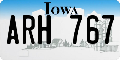 IA license plate ARH767