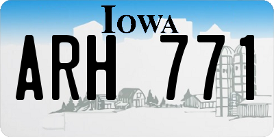 IA license plate ARH771