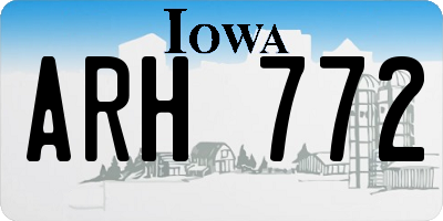 IA license plate ARH772