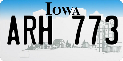 IA license plate ARH773