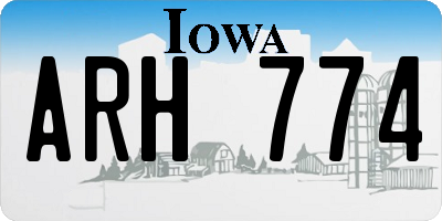 IA license plate ARH774