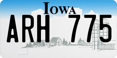 IA license plate ARH775