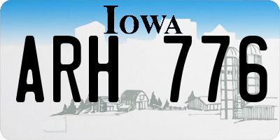 IA license plate ARH776