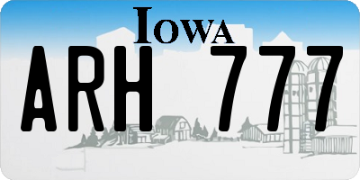 IA license plate ARH777