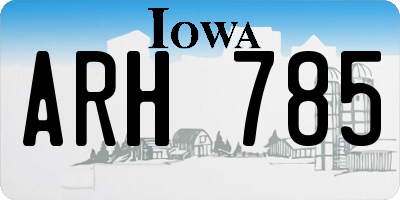 IA license plate ARH785