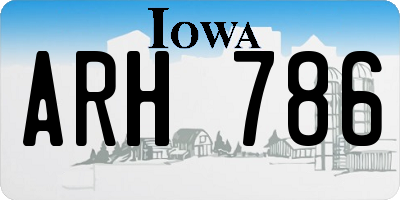 IA license plate ARH786