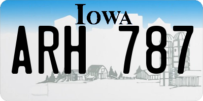IA license plate ARH787