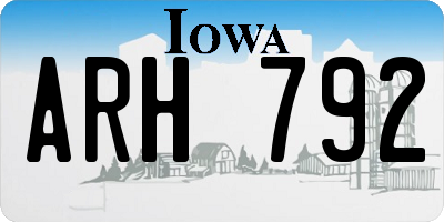 IA license plate ARH792