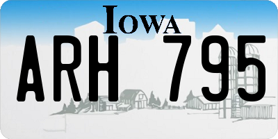 IA license plate ARH795