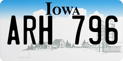IA license plate ARH796