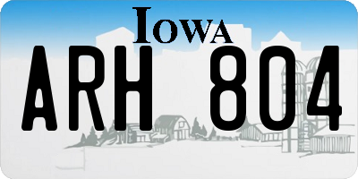 IA license plate ARH804