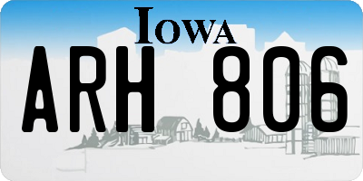 IA license plate ARH806