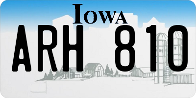 IA license plate ARH810