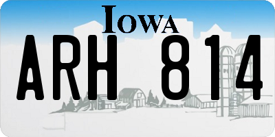 IA license plate ARH814