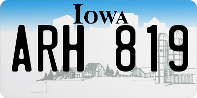 IA license plate ARH819