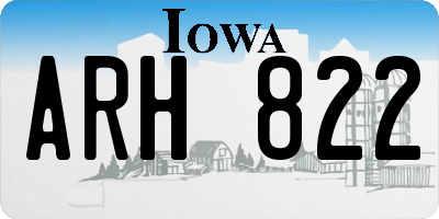 IA license plate ARH822