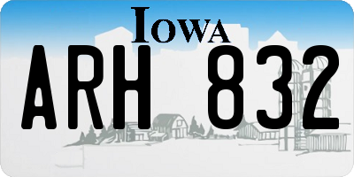 IA license plate ARH832