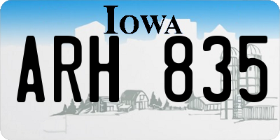 IA license plate ARH835