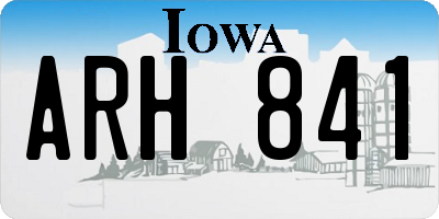 IA license plate ARH841