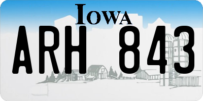 IA license plate ARH843