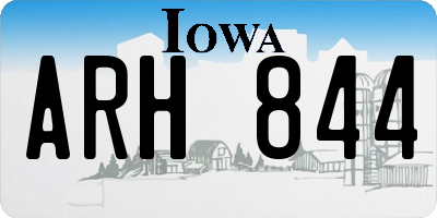 IA license plate ARH844