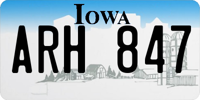 IA license plate ARH847