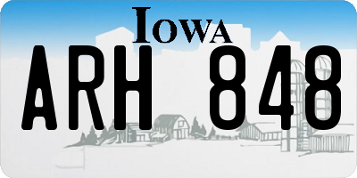 IA license plate ARH848