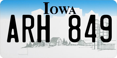 IA license plate ARH849
