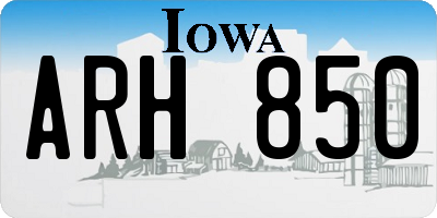 IA license plate ARH850