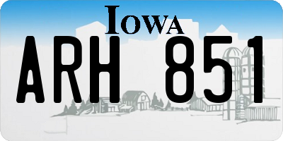 IA license plate ARH851