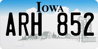 IA license plate ARH852